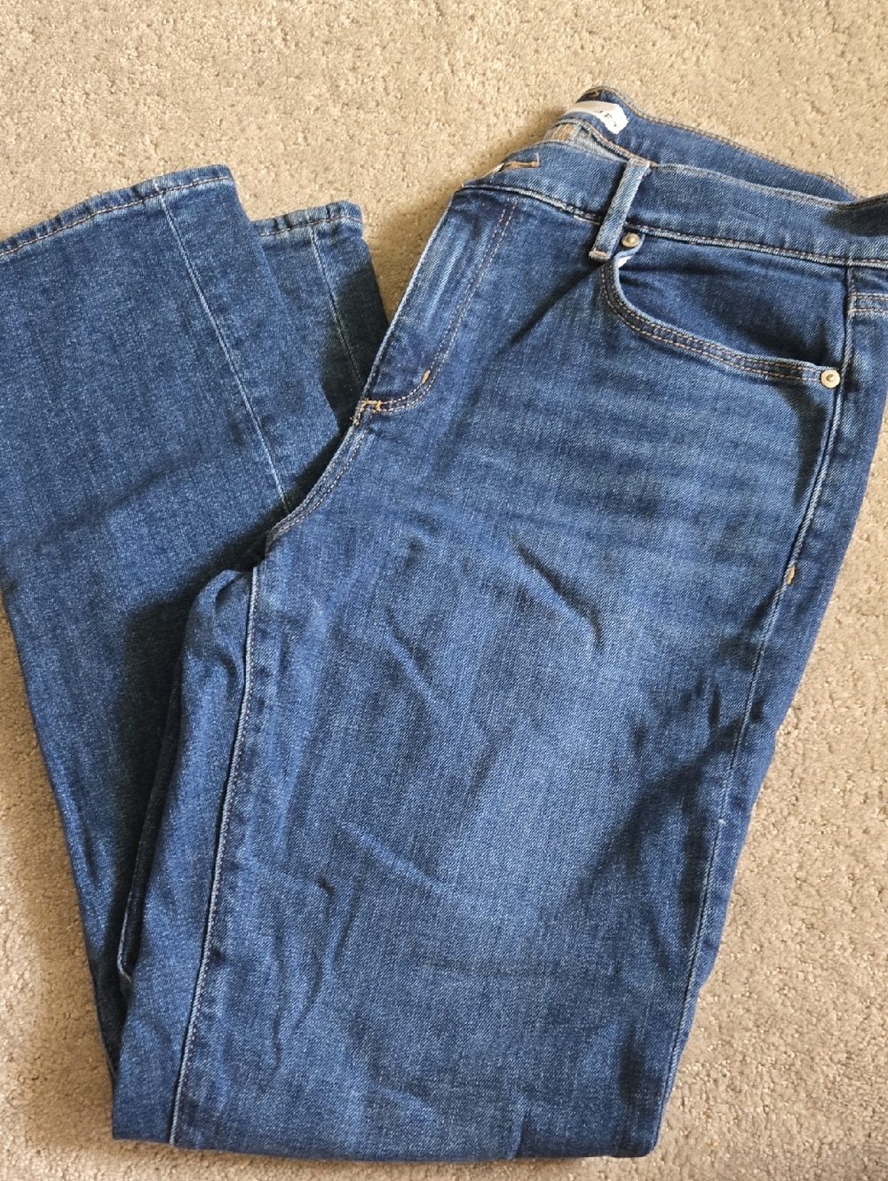 LOFT Classic Straight-Leg Jeans in Medium Blue Denim